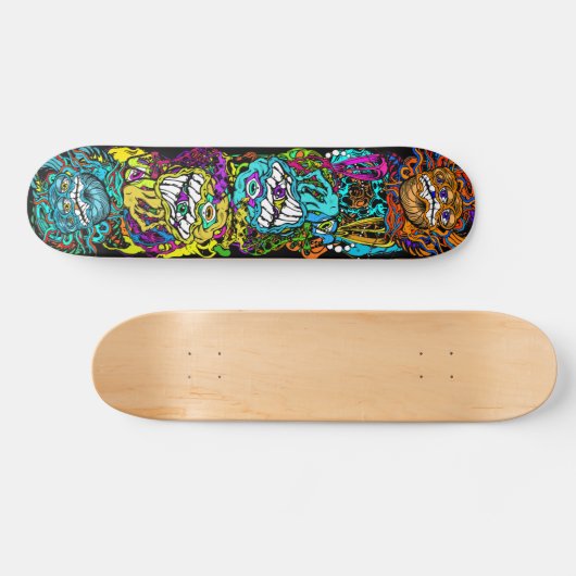 Intense Day Glo Psycho Loco krankzinnige graphics Persoonlijk Skateboard (Horizontaal)