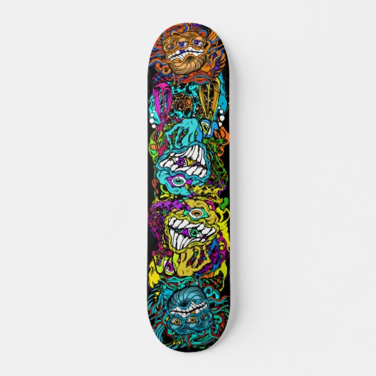 Intense Day Glo Psycho Loco krankzinnige graphics Persoonlijk Skateboard (Voorkant)