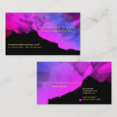 Intense Deep Orchid Magenta-Waterverven op zwart Visitekaartje (Voorkant / Achterkant)