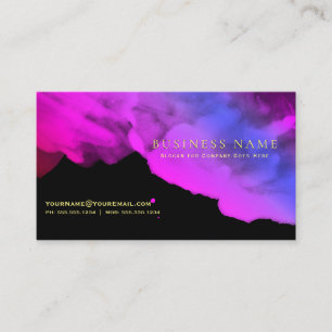 Intense Deep Orchid Magenta-Waterverven op zwart Visitekaartje