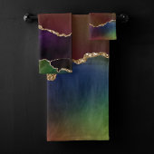 intense donkere agaat | Moody Rainbow Jewel Tone Bad Handdoek
