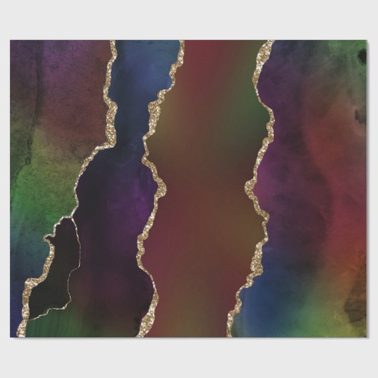 intense donkere agaat | Moody Rainbow Jewel Tone Cadeaupapier (Vlak)