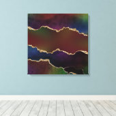 intense donkere agaat | Moody Rainbow Jewel Tone Canvas Afdruk (Insitu (Houten vloer))