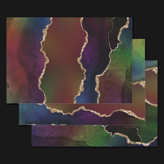 intense donkere agaat | Moody Rainbow Jewel Tone Inpakpapier Vel