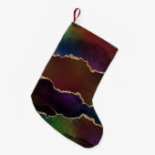 intense donkere agaat | Moody Rainbow Jewel Tone Kleine Kerstsok (Voorkant (Hangend))
