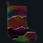 intense donkere agaat | Moody Rainbow Jewel Tone Kleine Kerstsok<br><div class="desc">Verfijnd magisch mysticisme van de natuurlijke organische agaatsteen met prachtige ebben en stromen van metalen aderen en vochtige waterverf-marmerende textuur. De conceptuele moderne abstracte esthesie brengt een luxe mystiek met zich mee die een perfecte pop van kleur en persoonlijke stijl toevoegt. Ook overdraagbaar op school-/kantoorbenodigdheden of decor voor een eenvoudig...</div>