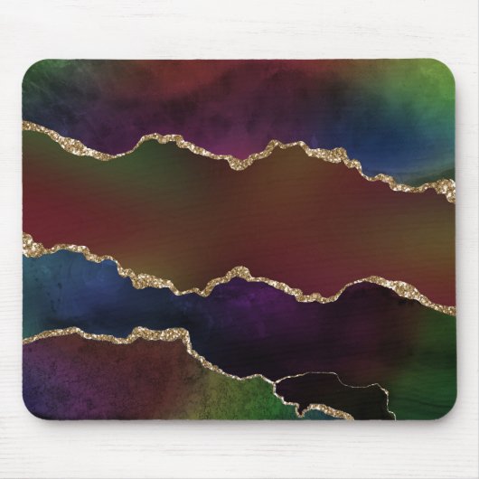 intense donkere agaat | Moody Rainbow Jewel Tone Muismat (Voorkant)