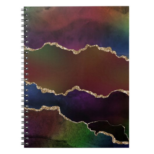 intense donkere agaat | Moody Rainbow Jewel Tone Notitieboek (Voorkant)
