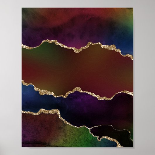 intense donkere agaat | Moody Rainbow Jewel Tone Poster (Voorkant)