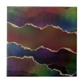 intense donkere agaat | Moody Rainbow Jewel Tone Tegeltje (Voorkant)