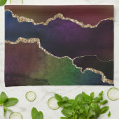 intense donkere agaat | Moody Rainbow Jewel Tone Theedoek (Gevouwen)