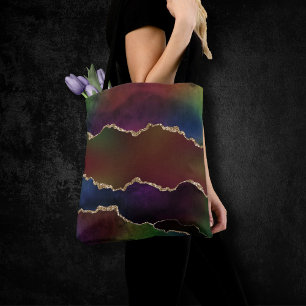 intense donkere agaat   Moody Rainbow Jewel Tone Tote Bag