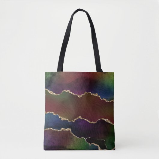 intense donkere agaat | Moody Rainbow Jewel Tone Tote Bag (Voorkant)