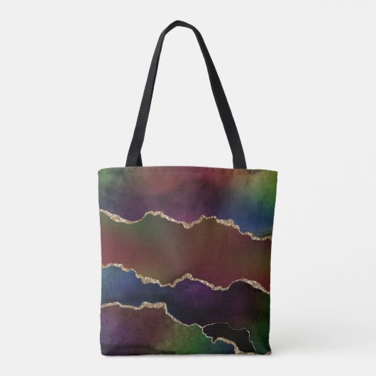 intense donkere agaat | Moody Rainbow Jewel Tone Tote Bag (Achterkant)