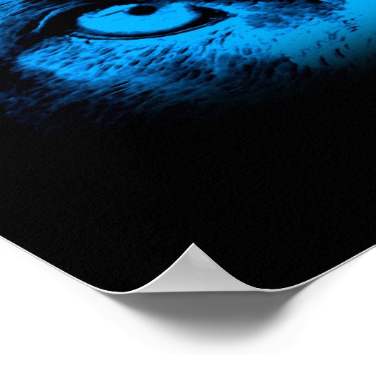 Intense dosisogen in blauw poster (Hoek)