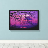 Intense en levendige - Paarse zonnelandschap Canvas Afdruk (Insitu (Houten vloer))