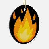 Intense Fire Emoji Keramisch Ornament (Rechts)