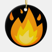 Intense Fire Emoji Keramisch Ornament (Voorkant)