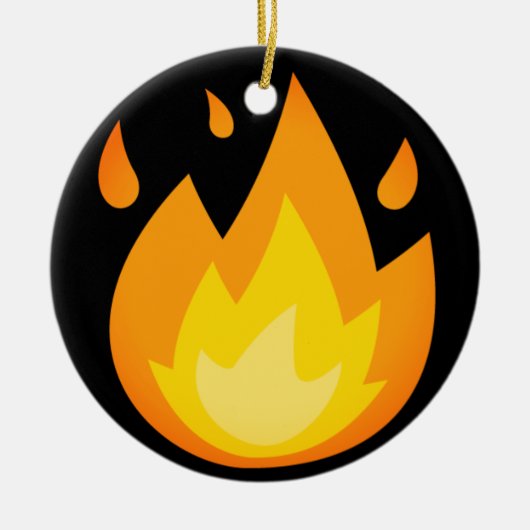 Intense Fire Emoji Keramisch Ornament (Voorkant)