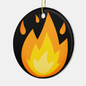 Intense Fire Emoji Keramisch Ornament (Links)