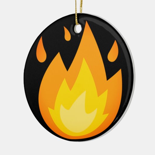 Intense Fire Emoji Keramisch Ornament (Links)