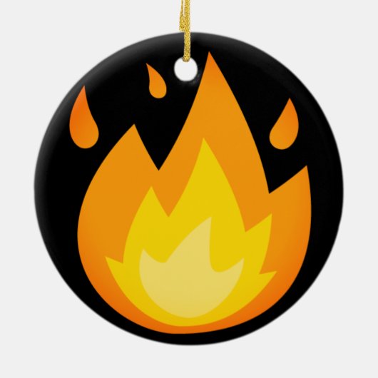 Intense Fire Emoji Keramisch Ornament (Achterkant)