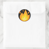 Intense Fire Emoji Ronde Sticker (Tas)