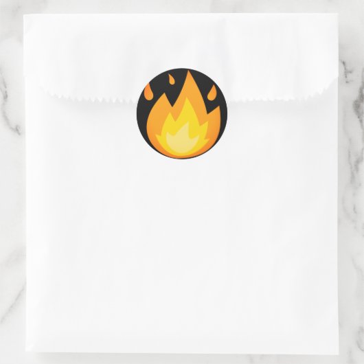 Intense Fire Emoji Ronde Sticker (Tas)
