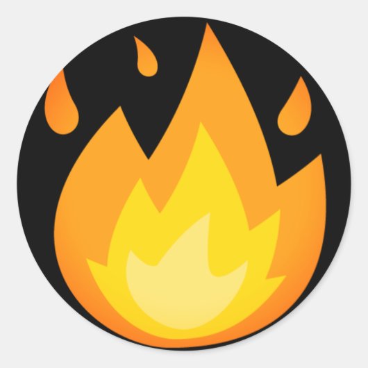 Intense Fire Emoji Ronde Sticker (Voorkant)