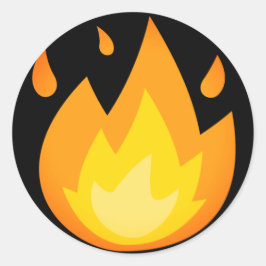 Intense Fire Emoji Ronde Sticker