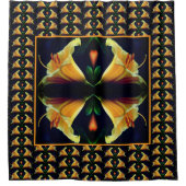 Intense gele Lily Flower Abstract Art Patroon Douchegordijn (Voorkant)