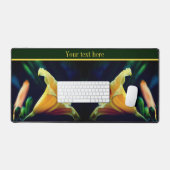 Intense gele Lily Flower Personalized Bureaumat (Keyboard & Muis)