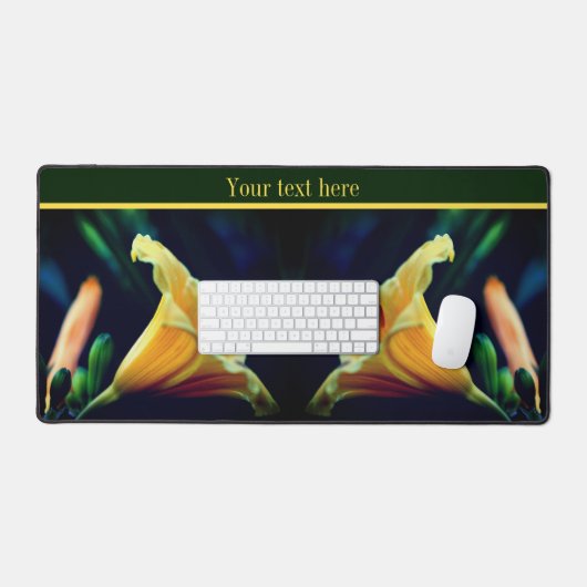 Intense gele Lily Flower Personalized Bureaumat (Keyboard & Muis)