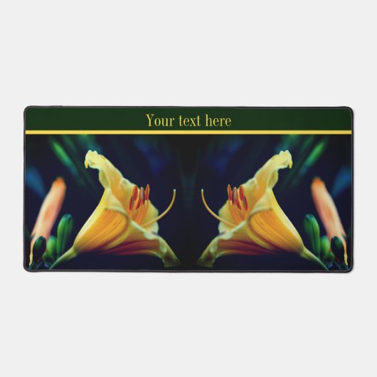 Intense gele Lily Flower Personalized Bureaumat (Voorkant)