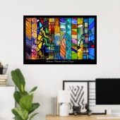 Intense Glas in lood Stripes Montage Poster (Thuiskantoor)