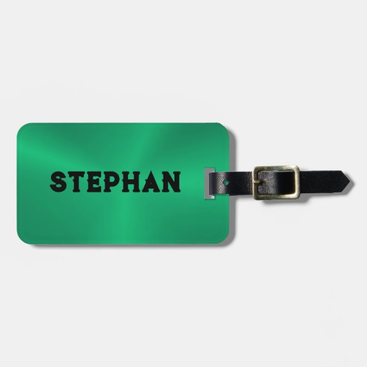 Intense groene metallic textuur tekst bagagelabel (Voorkant horizontaal)