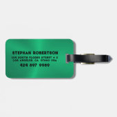 Intense groene metallic textuur tekst bagagelabel (Achterkant horizontaal)