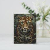 Intense groene ogen jaguar jungle briefkaart (Staand voorkant)