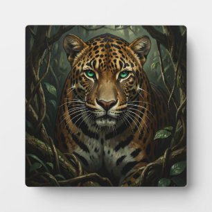 Intense groene ogen jaguar jungle fotoplaat