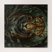 Intense groene ogen jaguar jungle legpuzzel (Horizontaal)