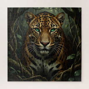 Intense groene ogen jaguar jungle legpuzzel