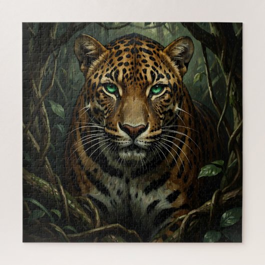 Intense groene ogen jaguar jungle legpuzzel (Verticaal)