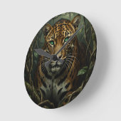 Intense groene ogen jaguar jungle ronde klok (Hoek)