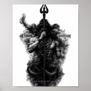 Intense Heer Shiva Trishul Om Namah Shivaya Kunst Poster