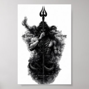 Intense Heer Shiva Trishul Om Namah Shivaya Kunst Poster