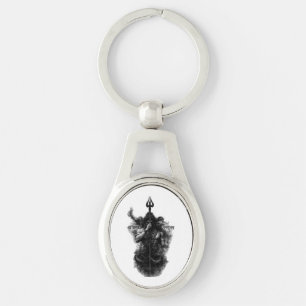 Intense Heer Shiva Trishul Om Namah Shivaya Kunst Sleutelhanger