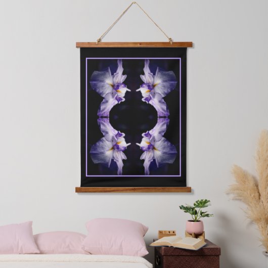 Intense japans iris bloem close up Abstract Hangend Wandkleed (Slaapkamer)