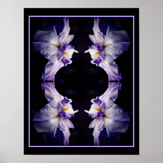 Intense japans iris bloem close up Abstract Poster (Voorkant)