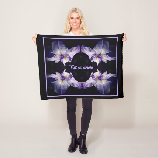 Intense Japanse Iris Flower Abstract gepersonalise Fleece Deken (In situ)