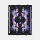 Intense Japanse Iris Flower Abstract gepersonalise Fleece Deken (Voorkant)